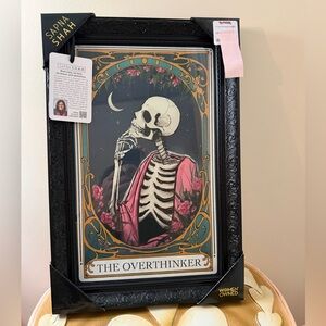Sapna Shah The Overthinker Skeleton Black Framed Wall Hanging Picture